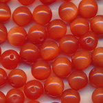 Katzenaugen orange, Inhalt 20 St&uuml;ck, Gr&ouml;&szlig;e 6 mm, cat eye Glasperlen