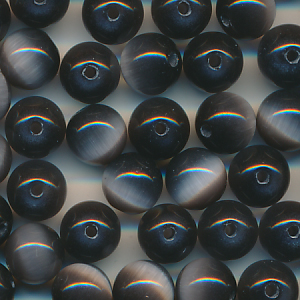 Katzenaugen antrazit, Inhalt 12 Stück, Größe 8 mm, cat eye Glasperlen
