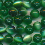 Katzenaugen smaragd-gr&uuml;n, Inhalt 12 St&uuml;ck, Gr&ouml;&szlig;e 8 mm, cat eye Glasperlen