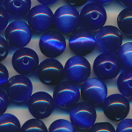 Katzenaugen royal-blau, Inhalt 12 Stück, Größe 8 mm, cat eye Glasperlen