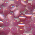 10 Stück 8mm rosa Cateye-Glasperle 