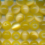 Katzenaugen gelb, Inhalt 12 St&uuml;ck, Gr&ouml;&szlig;e 8 mm, cat eye Glasperlen