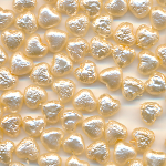 Krepp-Perlen perlmutt, Inhalt 100 St&uuml;ck, Gr&ouml;&szlig;e 6 mm, Glasperlen, Herz