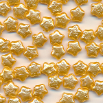 Krepp-Perlen gold, Inhalt 100 Stück, Größe 8 mm, Glasperlen, Stern