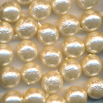 Krepp-Perlen perlmutt-weiß, Inhalt 25 Stück, Größe 10 mm, Glasperlen