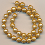 Krepp-Perlen gold, Inhalt 35 St&uuml;ck, Gr&ouml;&szlig;e 8 mm, Glasperlen