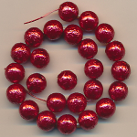 Krepp-Perlen rot, Inhalt 25 St&uuml;ck, Gr&ouml;&szlig;e 10 mm, Glasperlen