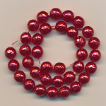 Krepp-Perlen rot, Inhalt 35 Stück, Größe 8 mm, Glasperlen