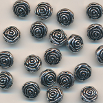 Metallperlen silberfarben, Inhalt 6 Stück, Größe 7 mm