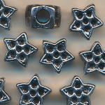 Metallperlen silber, Inhalt 10 St&uuml;ck, Gr&ouml;&szlig;e 11 mm, Stern