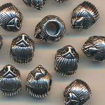 Metallperlen silber, Inhalt 5 Stück, Größe 12 mm, Großloch