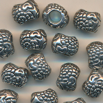 Metallperlen silber, Inhalt 5 Stück, Größe 10 mm, Großloch