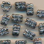Metallperlen silber, Inhalt 10 St&uuml;ck, Gr&ouml;&szlig;e 10 mm, Schmetterling