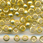 Quetschperlen goldfarbig, Inhalt 22 St&uuml;ck, Gr&ouml;&szlig;e 3,0 mm, XL