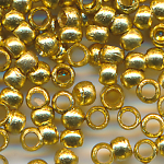 Quetschperlen goldfarbig, Inhalt 80 St&uuml;ck, Gr&ouml;&szlig;e 2,5 mm
