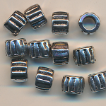 Metallperlen silberfarben, Inhalt 3 St&uuml;ck, Gr&ouml;&szlig;e 8 mm, Spacer
