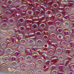 Rocailles kristall inside fuchsia-rot rainbow, Inhalt 100 g, Gr&ouml;&szlig;e 6/0, *discount