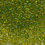 Rocailles transparent frühlings-grün, Inhalt 100 g, Größe...
