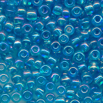 Rocailles wasser-blau rainbow, Inhalt 100 g, Größe 8/0,...