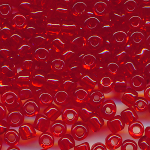 Rocailles transparent rot, Inhalt 100 g, Größe 8/0, discount