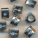 Metallperlen silber-kristall, Inhalt 10 Stück, Größe 9...