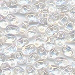 Superduo, kristall rainbow, Inhalt 20 g, Größe 5 x 2,5 mm, Twin-Beads