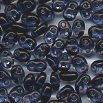Superduo, kristall antrazit-dunkel, Inhalt 20 g, Gr&ouml;&szlig;e 5 x 2,5 mm, Twin-Beads