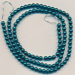 Wachsperlen metallic blau, Inhalt 120 St&uuml;ck, Gr&ouml;&szlig;e 4 mm, Glasperlen