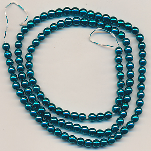 Wachsperlen metallic blau, Inhalt 120 Stück, Größe 4 mm, Glasperlen