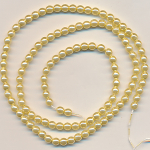 Wachsperlen vanille-gelb, Inhalt 120 Stück, Größe 4 mm, Glasperlen