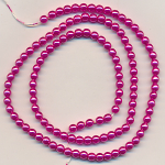 Wachsperlen pink, Inhalt 120 St&uuml;ck, Gr&ouml;&szlig;e 4 mm, Glasperlen