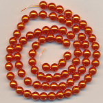 Wachsperlen orange, Inhalt 80 St&uuml;ck, Gr&ouml;&szlig;e 6 mm, Glasperlen