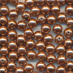 Wachsperlen bronze, Inhalt 80 Stück, Größe 6 mm, Glasperlen