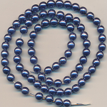 Wachsperlen marine blau, Inhalt 80 Stück, Größe 6 mm, Glasperlen