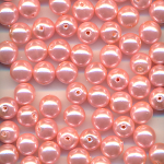 Wachsperlen hell rosa, Inhalt 80 St&uuml;ck, Gr&ouml;&szlig;e 6 mm, Glasperlen