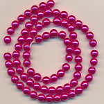 Wachsperlen pink, Inhalt 80 St&uuml;ck, Gr&ouml;&szlig;e 6 mm, Glasperlen