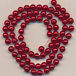 Wachsperlen rot, Inhalt 80 Stück, Größe 6 mm, Glasperlen