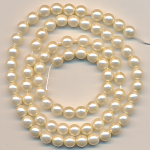 Wachsperlen perlmutt light matt, Inhalt 80 St&uuml;ck, Gr&ouml;&szlig;e 6 mm, Glasperlen