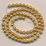 Wachsperlen brokat gold, Inhalt 80 St&uuml;ck, Gr&ouml;&szlig;e 6 mm, Glasperlen