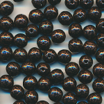 Wachsperlen kupfer schwarz getupft, Inhalt 90 St&uuml;ck, Gr&ouml;&szlig;e 6 mm, Glasperlen