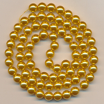 Wachsperlen gelb, Inhalt 75 Stück, Größe 8 mm, Glasperlen