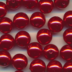 Wachsperlen cardinal-rot, Inhalt 25 St&uuml;ck, Gr&ouml;&szlig;e 8 mm, Glasperlen*