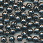 Wachsperlen silber schwarz getupft, Inhalt 85 Stück, Größe 8 mm, Glasperlen