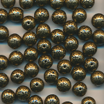 Wachsperlen gold schwarz getupft, Inhalt 85 Stück, Größe 8 mm, Glasperlen