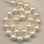 Wachsperlen light perlmutt, Inhalt 25 Stück, Größe 10 mm, Glasperlen