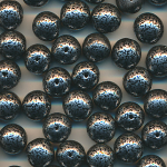 Wachsperlen silber schwarz getupft, Inhalt 40 St&uuml;ck, Gr&ouml;&szlig;e 10 mm, Glasperlen