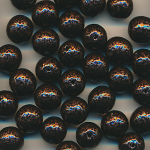 Wachsperlen kupfer schwarz getupft, Inhalt 40 Stück, Größe 10 mm, Glasperlen