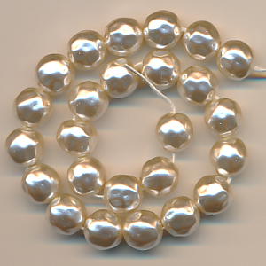 Wachsperlen light perlmutt, Inhalt 25 Stück, Größe 10 mm, Glasperlen, Nugget-Kugeln