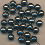 Wachsperlen antrazit-silber, Inhalt 30 St&uuml;ck, Gr&ouml;&szlig;e 14 mm, Glasperlen