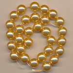 Wachsperlen kupfer-gold, Inhalt 20 St&uuml;ck, Gr&ouml;&szlig;e 12 mm, Glasperlen